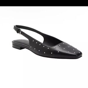 Katy Perry 6.5  Slingback Sandal Shoe Confidant Black w Silver‎ Womens NIB